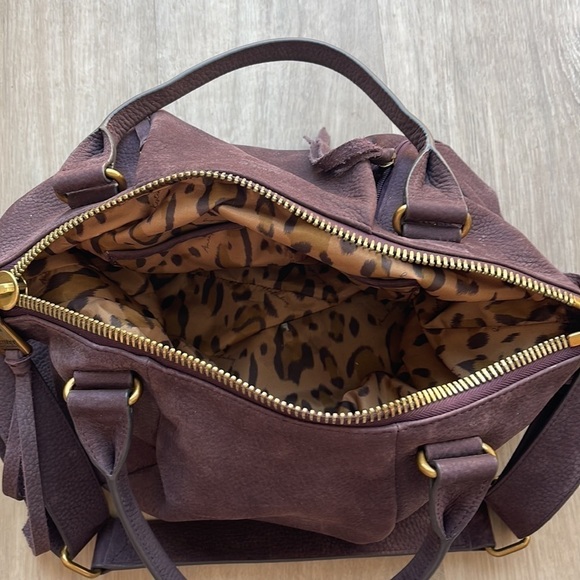 Aimee Kestenberg Small Satchel Purse Handbag Wine Leather - Picture 5 of 10